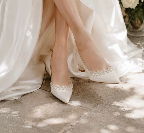 Brautschuhe weiß elegante - brautschuhe,